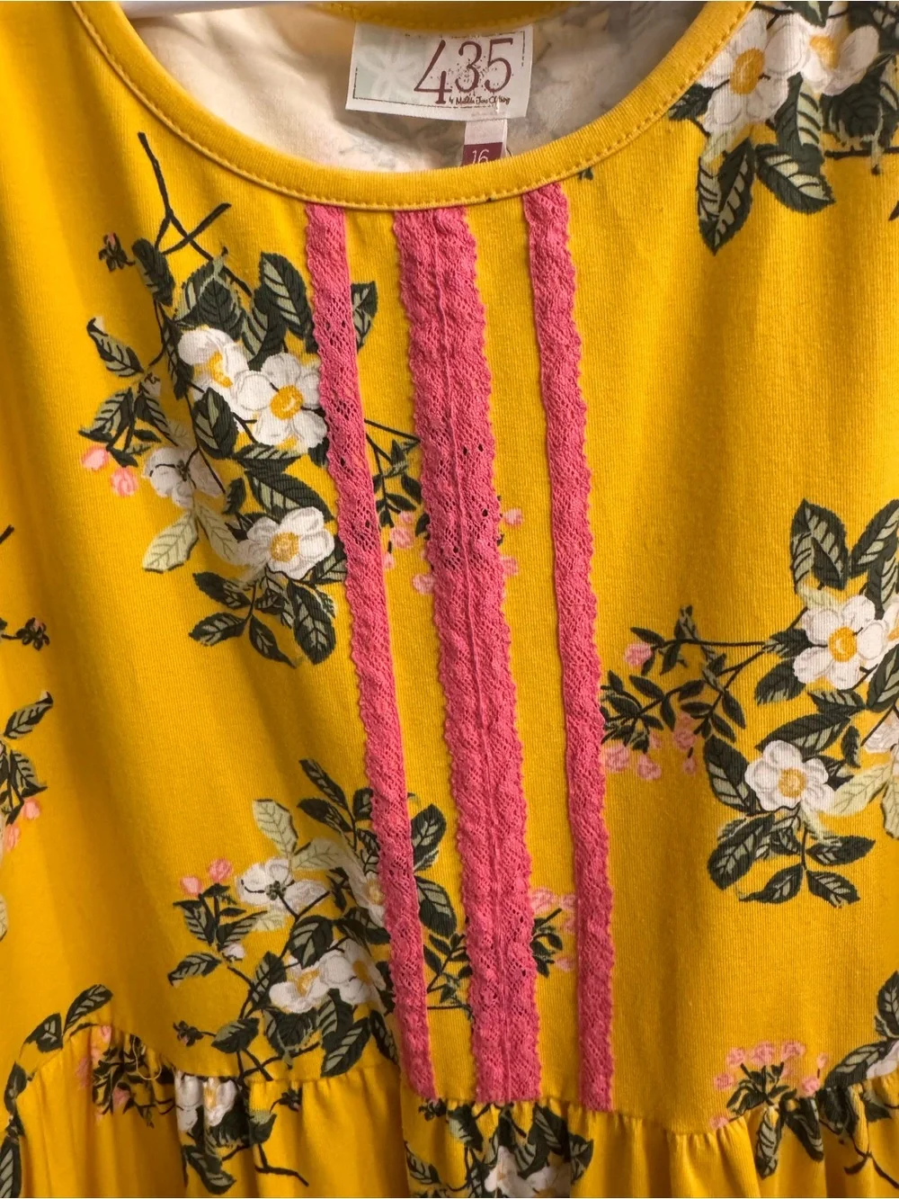 Bright Yellow Floral Girls' Sleeveless Dress